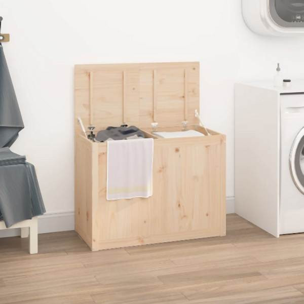 vidaXL Wäschetruhe 88,5x44x66 cm Massivholz Kiefer, 823569