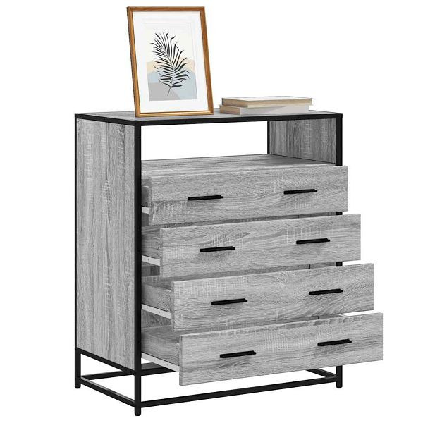vidaXL Schubladenschrank Grau Sonoma 70x41x83,5 cm Holzwerkstoff, 849092