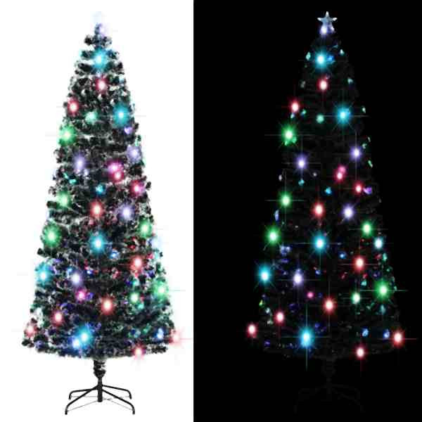 vidaXL Weihnachtsbaum mit Beleuchtung und Ständer 240 cm Glasfaser, 284299