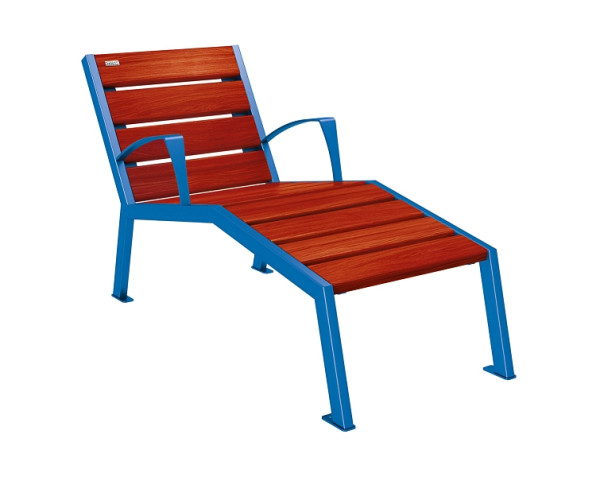 Procity Liegestuhl Silaos 600 mm, Mit Armlehne, Holz & Stahl, Mahagoni/RAL 5010, 209642.5010.ACAJ