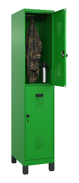 C+P Doppelstöckiger Spind Evolo PLUS, mit Füßen, 2 Fächer, 1950x400x500mm, 6037, Drehriegel, 049310-12 S10026
