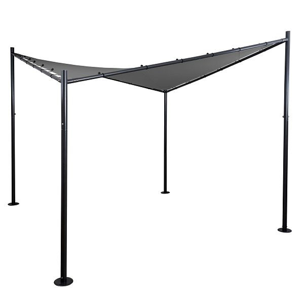 Mendler Pergola HWC-A41, Garten Pavillon Sonnensegel, stabiles 6cm Stahl-Gestell, 4x4m anthrazit, 59366