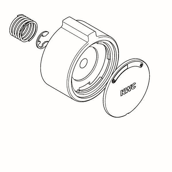 KWC Griffdruckkappe für F3S-Mix Selbstschluss -Eingriffmischer, komplett, F3, 2030046771, 7612982256394