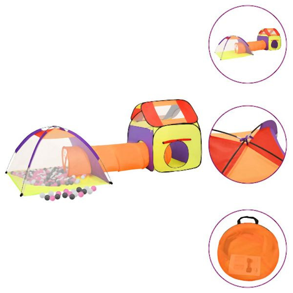 vidaXL Spielzelt mit 250 Bällen Mehrfarbig 338x123x111 cm, 3107732