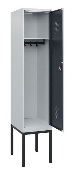 C+P Spind Evolo PLUS, Gestell, 1 Abteil, 1950x400x500mm, 7035/7016, Zylinderschloss, 0490305-12 S10039