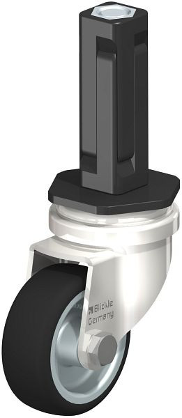 Blickle LRXA-PATH 50G-EXV02 Edelstahl-Apparate-Lenkrolle mit Expander, Thermoplastisches Polyurethan, Grau, 853323