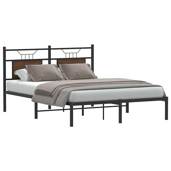 vidaXL Bettgestell ohne Matratze Braun Eiche 137x190 cm Holzwerkstoff, 4106840