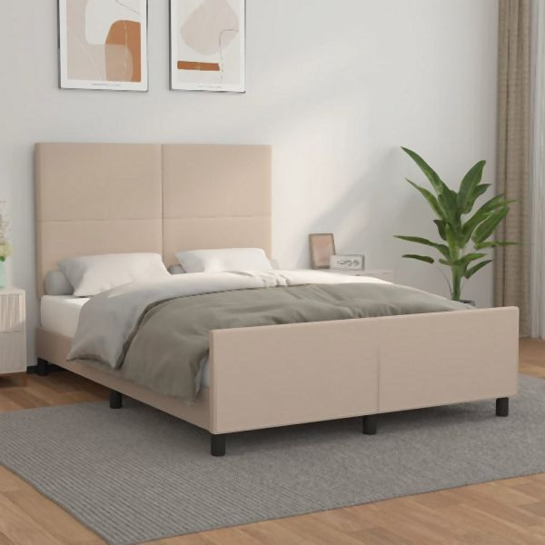 vidaXL Bettgestell mit Kopfteil Cappuccino-Braun 140x200 cm Kunstleder, 3125456