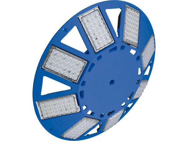 ELSPRO Großflächenleuchte 2.0, 8x27W, 24VDC, 5m 2x2,5 mm², blau, 30.000 lm, dimmbar, N8BLD2001-24DC