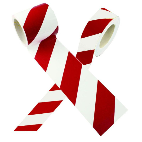 Stein HGS Warnmarkierungsband, 75 mm / rechtsweisend, Farbe: rot/weiß schraffiert, 35.1181