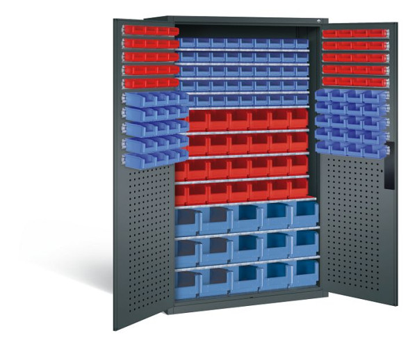 C+P Magazinschrank Serie 13, H1950xB1100xT535mm, Farbe: Anthrazitgrau, Muldengriff, 130276-62 S10022