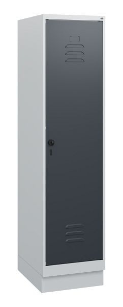 C+P Umkleidespind Classic PLUS, Sockel, 1630x400x500mm, 7035/7016, Drehriegel, 0800205-12 S10008
