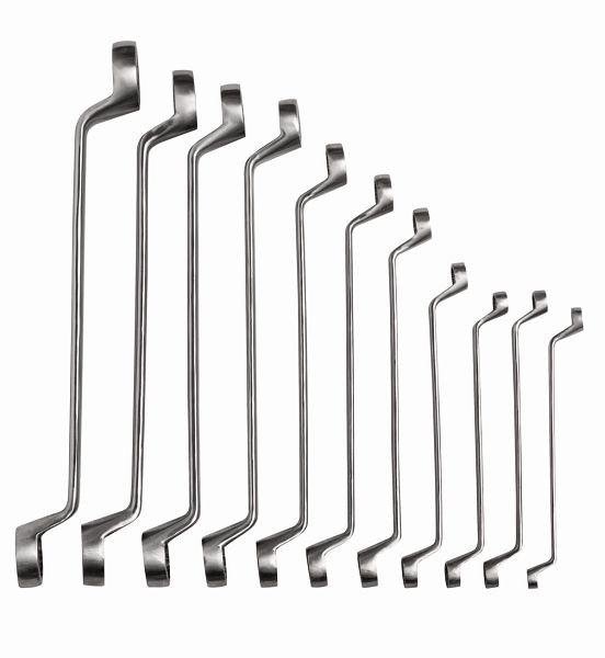 Bahco Doppelringschlüsselsatz, Edelstahl/Inox, magnetisch, gekröpft, 11 teilig, SS011-11-3