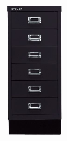 Bisley MultiDrawer, 29er Serie mit Sockel, DIN A4, 6 Schubladen, schwarz, L296S633