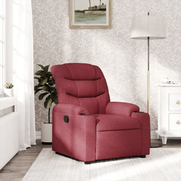 vidaXL Relaxsessel Weinrot Stoff, Entspannung, Zurücklehnen, 374150