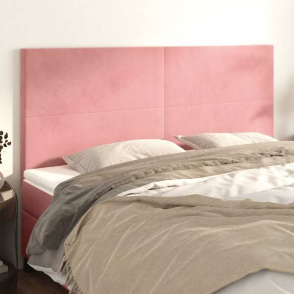 vidaXL Kopfteile 4 Stück Rosa 90x5x78/88 cm Samt, 3116117