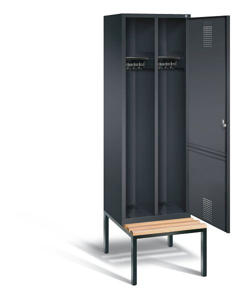 C+P Schwarz-Weiss-Spind Evolo, H2090xB610xT500mm, Farbe: Schwarzgrau, 48250-20 S10091