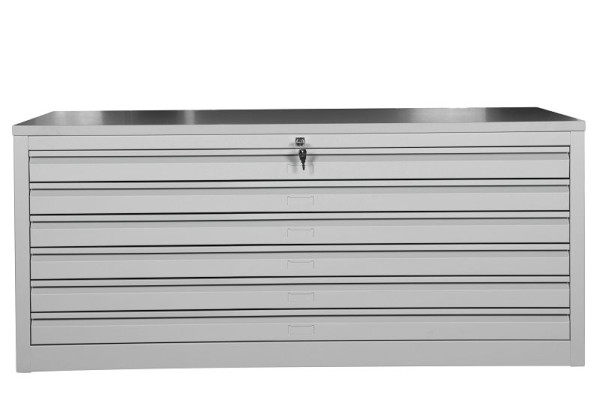 Gürkan Flachablageschrank, 95 x 140 x 62 cm, Lichtgrau, Grau, EU Zylinderschloss, MPC/6.A0/TX, 111372