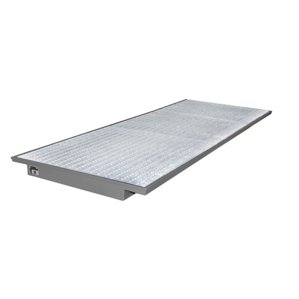 STEIN HGS Einhängewanne EHW, 3mm Stahlblech, verzinktes Gitterrost, 264 Liter, RAL 7005 mausgrau, Gesamthöhe 115 mm, lackiert, 79201.0029