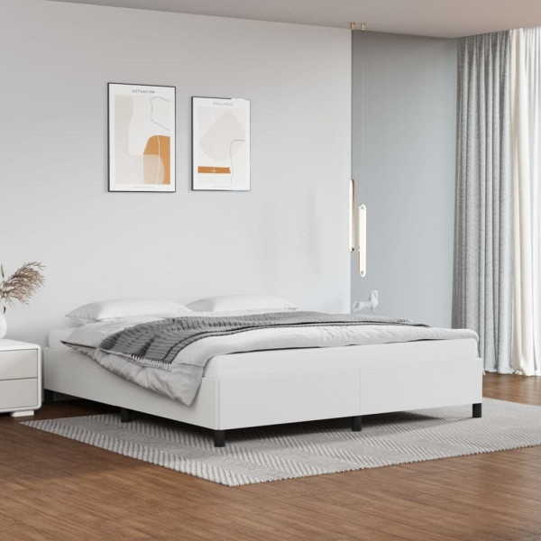vidaXL Bettgestell Weiß 180x200 cm Kunstleder, 347264, 8720287173137