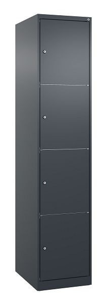 C+P Schließfachschrank Classic PLUS, 1850x400x500mm, 7016/7016, mit 4 Fächern, 080000-124 S10010