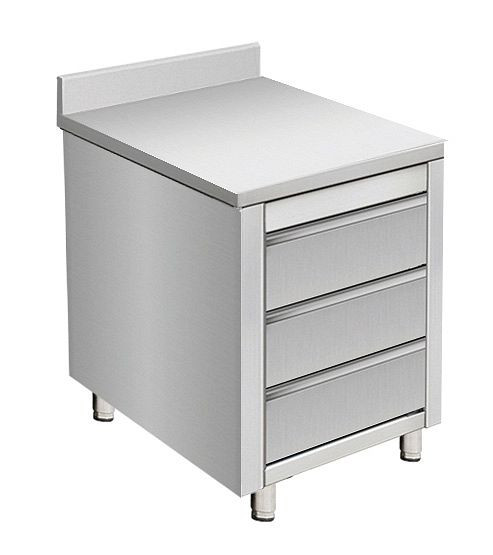 Skyrainbow Arbeitsschrank aus Edelstahl, mit Aufkantung, 50 x 70 cm, THSS3R57A