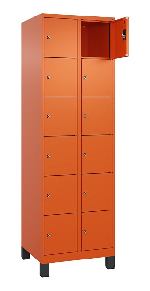 C+P Schließfachschrank Evolo PLUS, mit Füßen, 12 Fächer, 1950x600x500mm, 2004/2, 049010-206 S10023