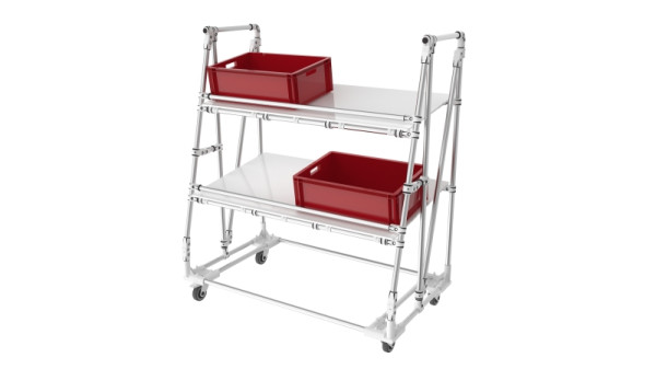 TRILOGIQ Ergonomischer Picking-Trolley mit 2 Ebenen, 19377-02