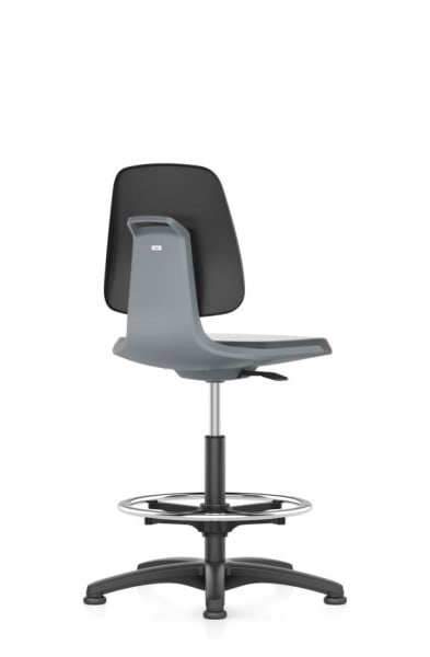 bimos Arbeitsstuhl Labsit mit Gleiter, Sitzhöhe 520-770 mm, Stoff, Sitzschale anthrazit, 9121-5800-3285