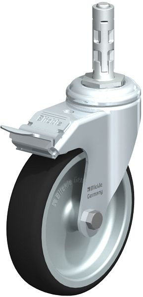 Blickle LKRA-PATH 126G-11-FI-E11 Apparate-Lenkrolle mit Rückenloch & Feststeller, Thermoplastisches Polyurethan, Grau, 848839