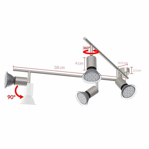 monzana Deckenleuchte Amaryllis 4-Flammig, LED, 107653, 4250525370980