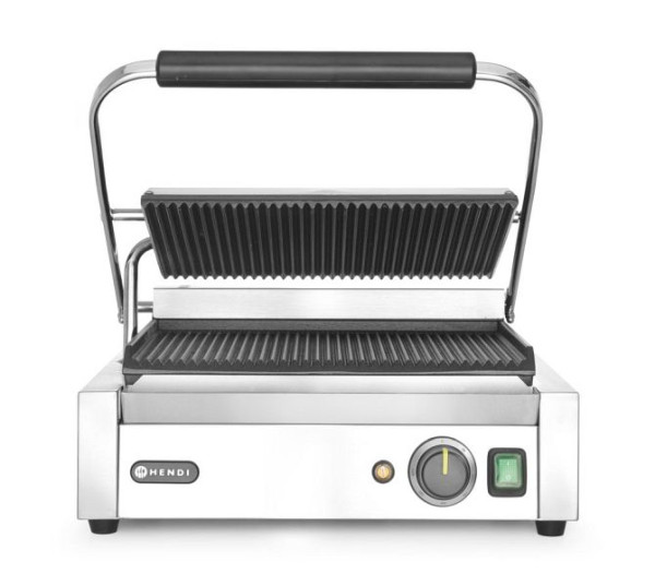 Hendi Kontaktgrill - Panini oben und unten gerillt, LxBxH: 430x370x210 mm, 263655