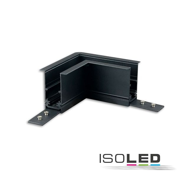 ISOLED Track48 Eckschiene 90° horizontal für Einbauschiene, schwarz, nicht stromführend, 116058