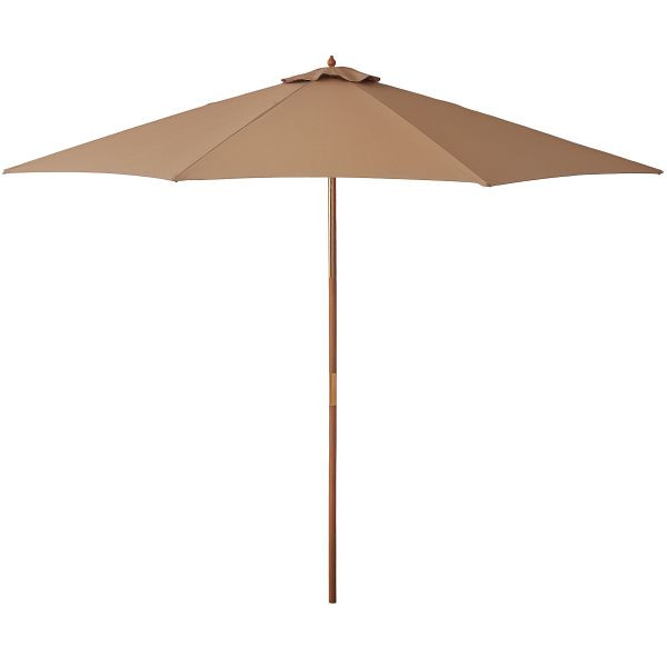 Outsunny Sonnenschirm Holz 300 cm Holzschirm Gartenschirm Balkonschirm Bambus Beige, 840-065BG
