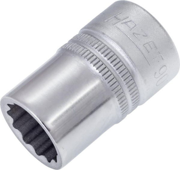 Hazet Steckschlüsseleinsatz, Doppelsechskant, Vierkant hohl 12,5 mm (1/2 Zoll), 15 mm, Mit Rändelung, 900Z-15