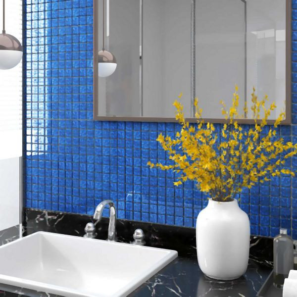 vidaXL Mosaikfliesen 11 Stück Blau 30x30 cm Glas, 327307