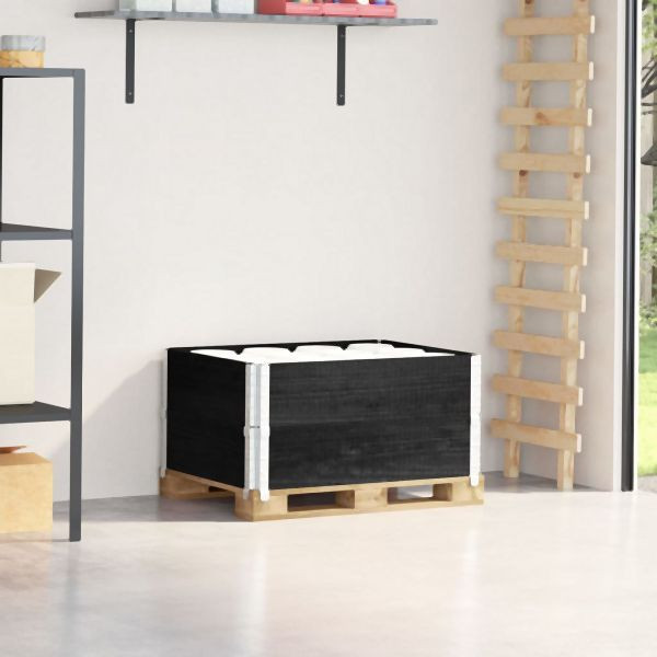 vidaXL Paletten-Aufsatzrahmen 2 Stück Schwarz 80x60cm Massivholz Kiefer, 4010269