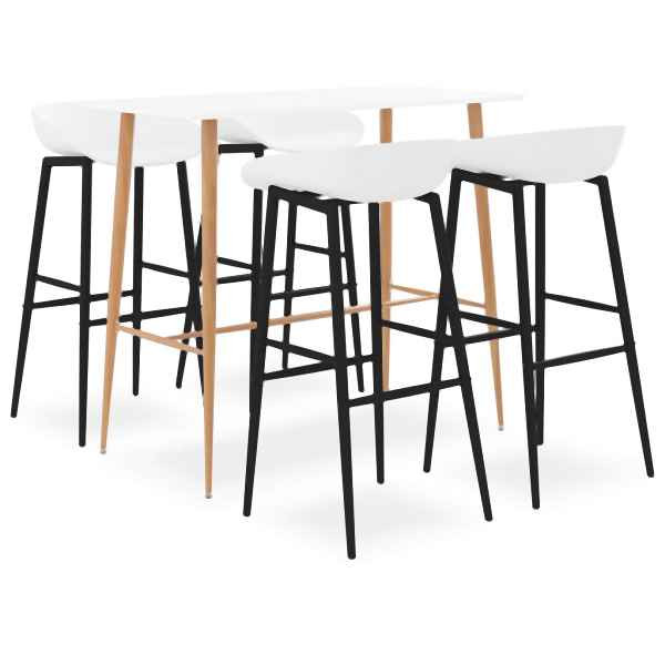 vidaXL 5-tlg. Bar-Set Weiß, Metall, 3057438, 8720286172810