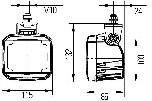 HELLA LED-Arbeitsscheinwerfer, Ultra Beam, 12/24V, 2200lm, Anbau/Schraubanschluss, 4-Punkt Befestigung, Nahfeldausleuchtung, 1GA 995 506-041