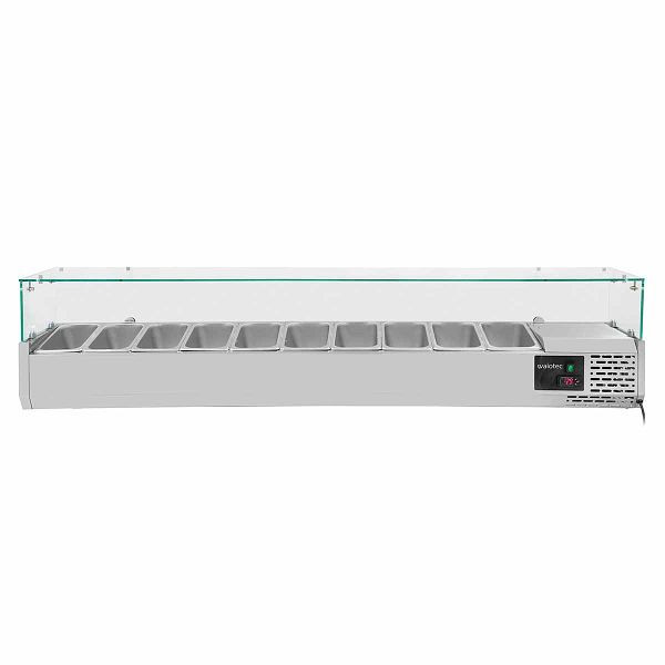 Vaiotec EASYLINE Kühlaufsatz 330 mit Glasabdeckung 10xGN1/4 - 2000, 200x33,5x43,5 cm, 10030