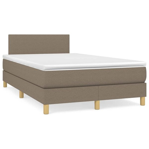 vidaXL Boxspringbett mit Matratze Taupe 120x190 cm Stoff, 3269762