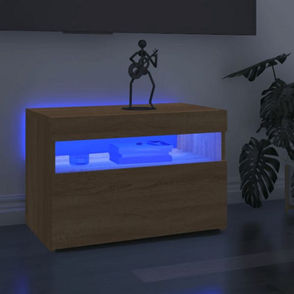 vidaXL TV-Schrank mit LED-Leuchten Sonoma-Eiche 60x35x40 cm, 804415
