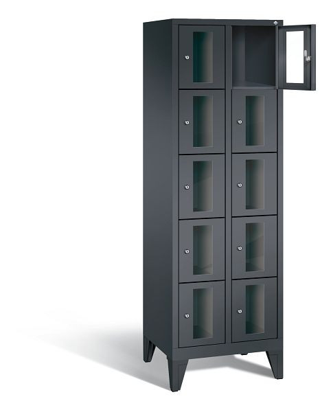 C+P Schließfachschrank Classic, H1850xB610xT500mm, Farbe: Schwarzgrau, 8010A205 S10016