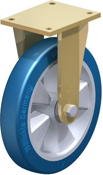 Blickle BS-ALBS 300K Stahlgeschweißte Schwerlast-Bockrolle, Blickle Besthane® Soft, Blau, 757367