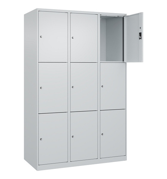 C+P Schließfachschrank Evolo PLUS, 9 Fächer, 1850x1200x500mm, 7035/7035, 049000-323 S10013