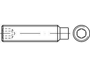 Gewindestifte ISO 4028 A 2 M 12 x 40 rostfrei A 1/A 2 VE=S (25 Stück)