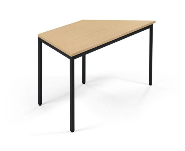 Deskin Konferenztisch PROFI MODUL, Platte Buche, Gestell Schwarz RAL 9005, B 1600/800 x T 690 x H 728 mm, 359454