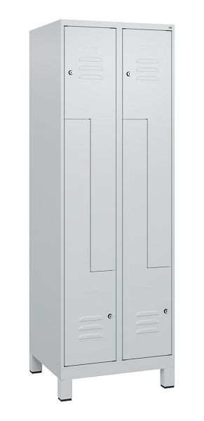 C+P Z-Spind Classic PLUS, Füße, 4 Abteile, 1800x600x500mm, 7035/7035, Zylinderschlösser, 0800137-204 S10024