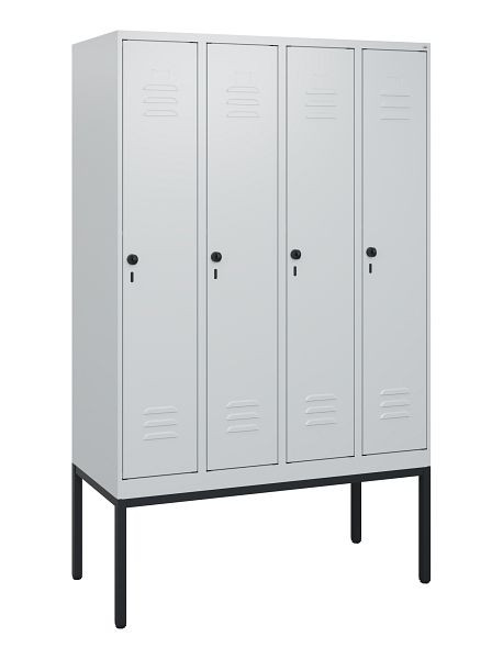 C+P Umkleidespind Classic PLUS, Gestell, 4 Abteile, 1950x1200x500mm, 7035/7035, Drehriegel, 0800305-40 S10009