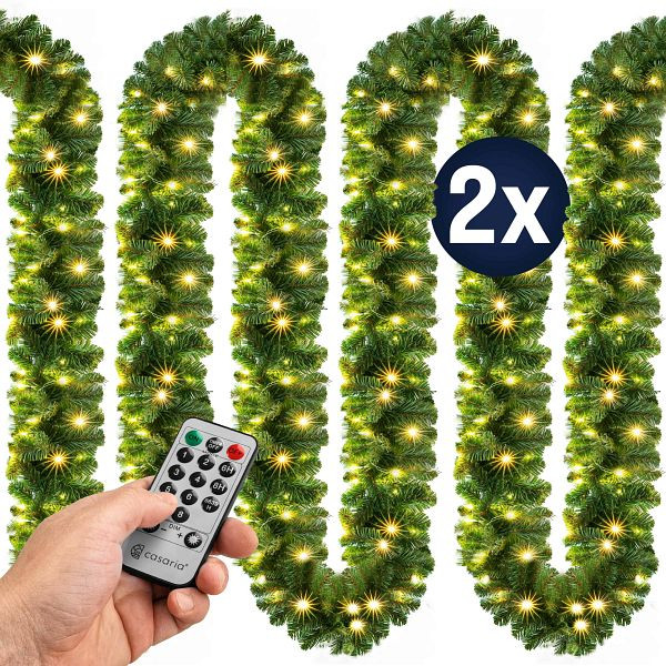 casaria Weihnachtsgirlande 5m 2er-Set inkl Fernbedienung, 996675